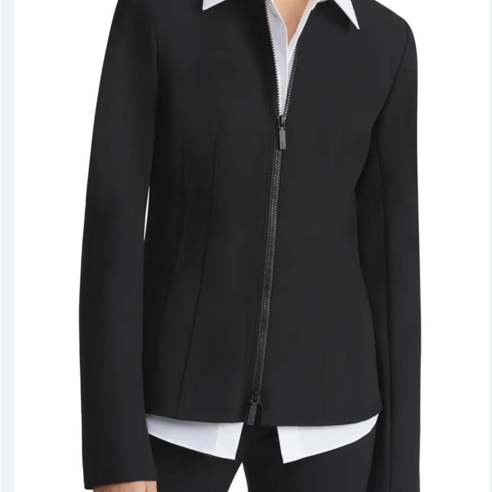 Lafayette 148 acclaimed stretch fit blazer/jacket - black - size 18 - like new